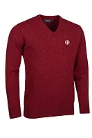 g.THE OPEN LOMOND The Open V Neck Lambswool Midweight Golf Sweater - Poppy Melange