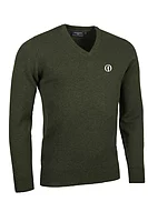 g.THE OPEN LOMOND The Open V Neck Lambswool Midweight Golf Sweater - Seaweed Marl