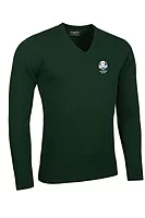 g.RYDER CUP LOMOND Ryder Cup V Neck Lambswool Midweight Golf Sweater - Tartan Green
