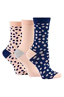 g.LOTTIE 3 Pair Patterned Bamboo Sock Gift Box - Candy/Navy Animal