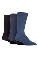 g.LYTHAM 3 Pair Bamboo Plain Socks - Navy Tones