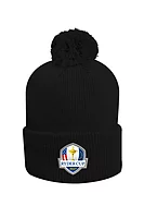 g.RYDER CUP MALABAR Ryder Cup Thermal Lined Rib Merino Golf Bobble Hat - Black