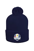 g.RYDER CUP MALABAR Ryder Cup Thermal Lined Rib Merino Golf Bobble Hat - Navy