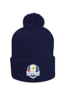 g.RYDER CUP MALABAR Ryder Cup Thermal Lined Rib Merino Golf Bobble Hat - Navy