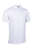 g.MARCO All Over Trophy Print Performance Polo Shirt - White/Tahiti