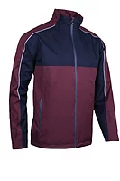 s.MATTERHORN Chest and Sleeve Panel Waterproof Golf Jacket - Mulberry/Navy/Silver