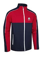 s.RYDER CUP MATTERHORN Ryder Cup Chest and Sleeve Panel Waterproof Golf Jacket - Navy/Red