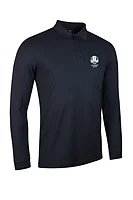 g.RYDER CUP MAX Ryder Cup Long Sleeve Performance Pique Golf Shirt - Black