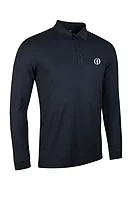 g.THE OPEN MAX The Open Long Sleeve Performance Pique Golf Shirt - Black