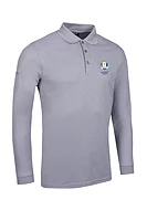g.RYDER CUP MAX Ryder Cup Long Sleeve Performance Pique Golf Shirt - Light Grey Marl