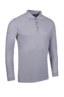 g.MAX Long Sleeve Performance Pique Golf Shirt - Light Grey Marl