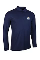 g.RYDER CUP MAX Ryder Cup Long Sleeve Performance Pique Golf Shirt - Navy