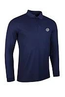 g.THE OPEN MAX The Open Long Sleeve Performance Pique Golf Shirt - Navy
