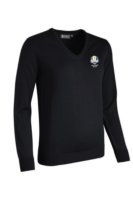 g.RYDER CUP MAYA Ryder Cup V Neck Merino Lightweight Golf Sweater - Black