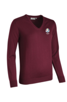 g.RYDER CUP MAYA Ryder Cup V Neck Merino Lightweight Golf Sweater - Bordeaux