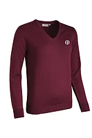 g.THE OPEN MAYA The Open V Neck Merino Lightweight Golf Sweater - Bordeaux