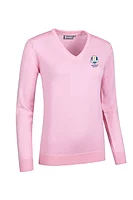 g.RYDER CUP MAYA Ryder Cup V Neck Merino Lightweight Golf Sweater - Candy