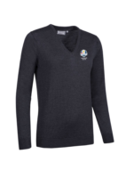 g.RYDER CUP MAYA Ryder Cup V Neck Merino Lightweight Golf Sweater - Charcoal Marl