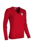 g.RYDER CUP MAYA Ryder Cup V Neck Merino Lightweight Golf Sweater - Garnet