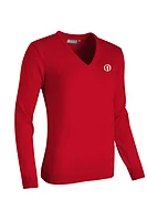 g.THE OPEN MAYA The Open V Neck Merino Lightweight Golf Sweater - Garnet