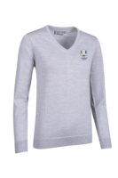 g.RYDER CUP MAYA Ryder Cup V Neck Merino Lightweight Golf Sweater - Light Grey Marl