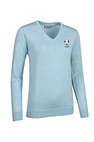 g.RYDER CUP MAYA Ryder Cup V Neck Merino Lightweight Golf Sweater - Paradise Marl