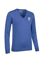 g.RYDER CUP MAYA Ryder Cup V Neck Merino Lightweight Golf Sweater - Tahiti Marl