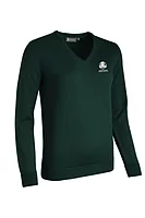 g.RYDER CUP MAYA Ryder Cup V Neck Merino Lightweight Golf Sweater - Tartan Green
