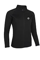 g.THE OPEN MIREN The Open Full Zip Coverstitch Panelled Midlayer Midweight Golf Jacket - Black