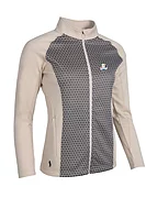 g.RYDER CUP MIREN Ryder Cup Full Zip Coverstitch Panelled Midlayer Midweight Golf Jacket - Linen Mosaic