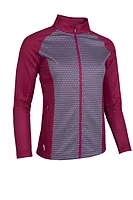 g.MIREN Full Zip Coverstitch Panelled Midlayer Midweight Golf Jacket - Raspberry Mosaic