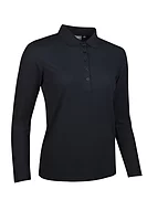 g.MISHA Long Sleeve Performance Pique Golf Shirt - Black