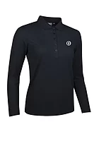 g.THE OPEN MISHA The Open Long Sleeve Performance Pique Golf Shirt - Black