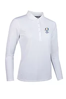 g.RYDER CUP MISHA Ryder Cup Long Sleeve Performance Pique Golf Shirt - White