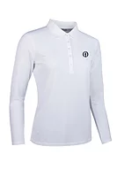 g.THE OPEN MISHA The Open Long Sleeve Performance Pique Golf Shirt - White