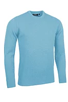 g.MORAR Crew Neck Lambswool Midweight Golf Sweater - Aqua