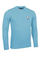 g.RYDER CUP MORAR Ryder Cup Crew Neck Lambswool Midweight Golf Sweater - Aqua