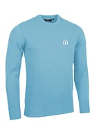 g.THE OPEN MORAR The Open Crew Neck Lambswool Midweight Golf Sweater - Aqua