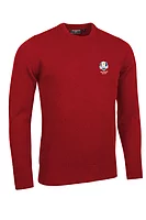 g.RYDER CUP MORAR Ryder Cup Crew Neck Lambswool Midweight Golf Sweater - Garnet