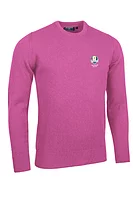 g.RYDER CUP MORAR Ryder Cup Crew Neck Lambswool Midweight Golf Sweater - Hot Pink