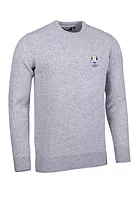g.RYDER CUP MORAR Ryder Cup Crew Neck Lambswool Midweight Golf Sweater - Light Grey Marl