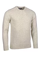 g.MORAR Crew Neck Lambswool Midweight Golf Sweater - Linen Marl