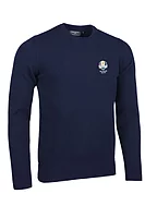 g.RYDER CUP MORAR Ryder Cup Crew Neck Lambswool Midweight Golf Sweater - Navy