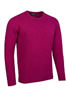 g.MORAR Crew Neck Lambswool Midweight Golf Sweater - Raspberry Marl