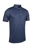 g.MORTON Micro Tee Print Performance Golf Shirt - Light Grey/Navy