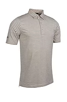 g.MUIRHEAD Pencil Stripe Performance Golf Shirt - Linen/Black