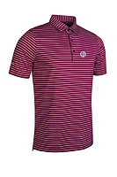 g.THE OPEN MUIRHEAD The Open Pencil Stripe Performance Golf Shirt - Raspberry/White