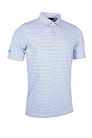 g.MUIRHEAD Pencil Stripe Performance Golf Shirt - White/Tahiti