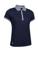 g.NADIA SALE Quarter Zip Performance Pique Golf Shirt Sale - Navy/White