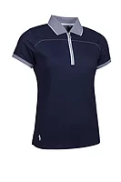 g.NADIA SALE Quarter Zip Performance Pique Golf Shirt Sale - Navy/White